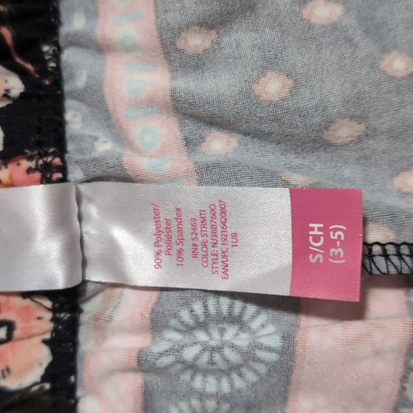 No Boundaries Floral Print Fashion Leggings Black Pink Boho Patterned Small - Picture 5 of 5